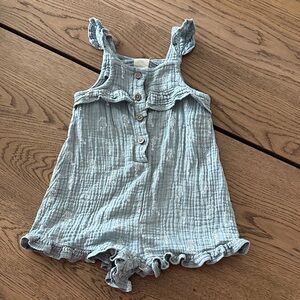 Charming Blue Ruffled Kids Romper